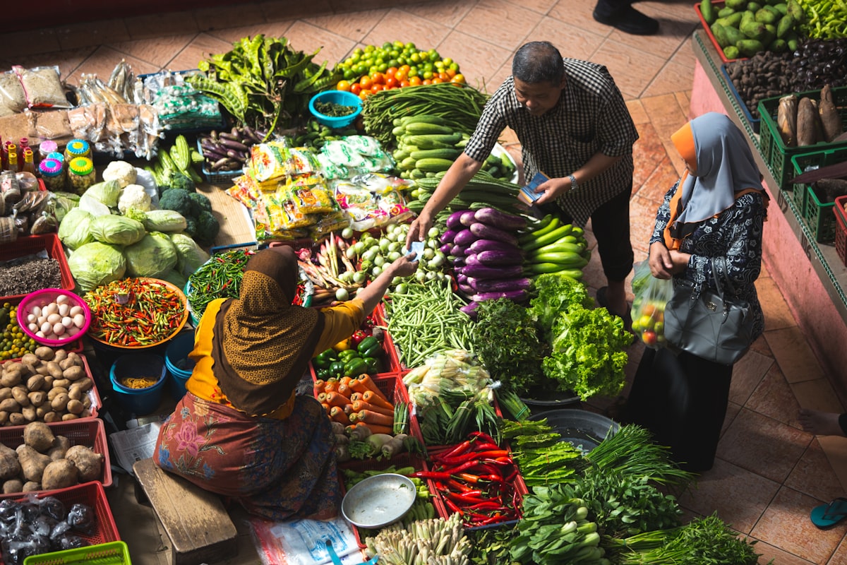 Fresh seasonal vegetables at farmer's market